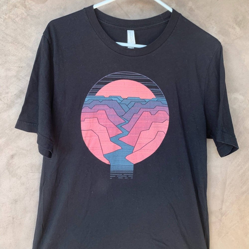 Custom Canvas Abstract Mountain Tee